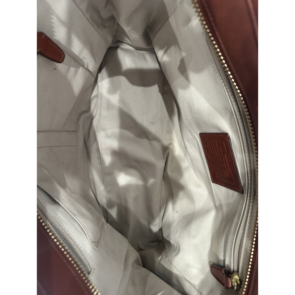 Coach Brown Satchel Top Handle Bag Zip Closure Gold Hardware - Picture 11 of 11